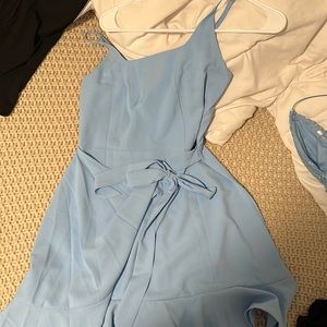 blue tie dress